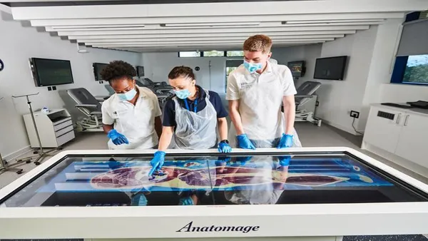 Nursing students in hospital lab