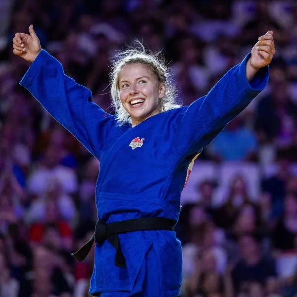 Image of a student wearing blue martial arts sportswear