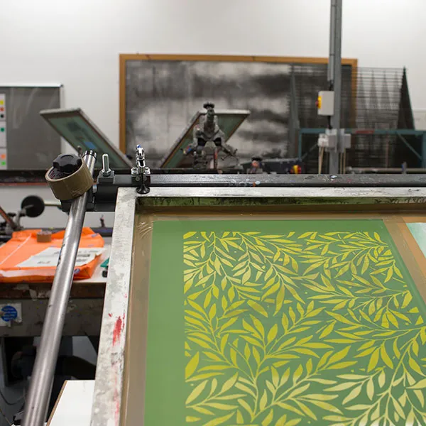 close up image of a screen bed in the screen printing studio