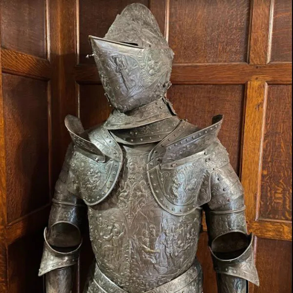 A decorative suit of armour at Bantock House