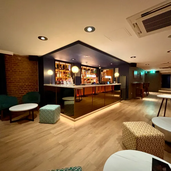 Photograph of the University of Wolverhampton at The Halls bar and seating area.
